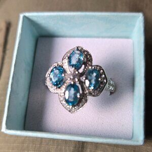 Beautiful semi-precious stones in 925 silver, size 10